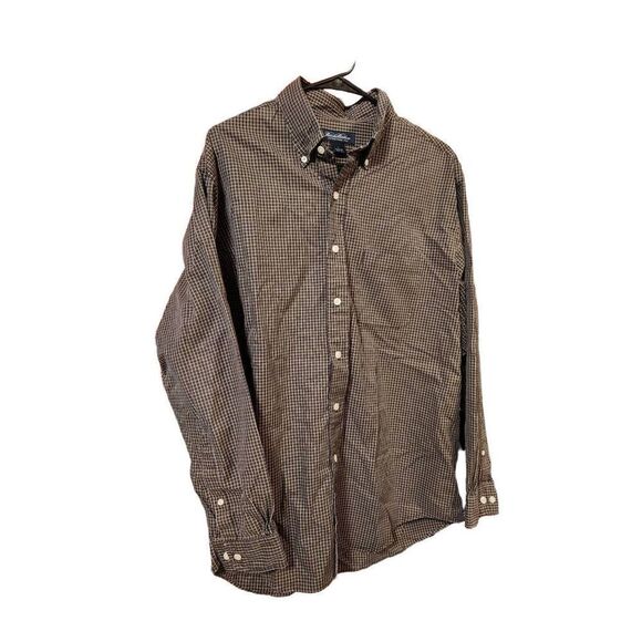 Brooks brothers L plaid brown shirt - Picture 5 of 7